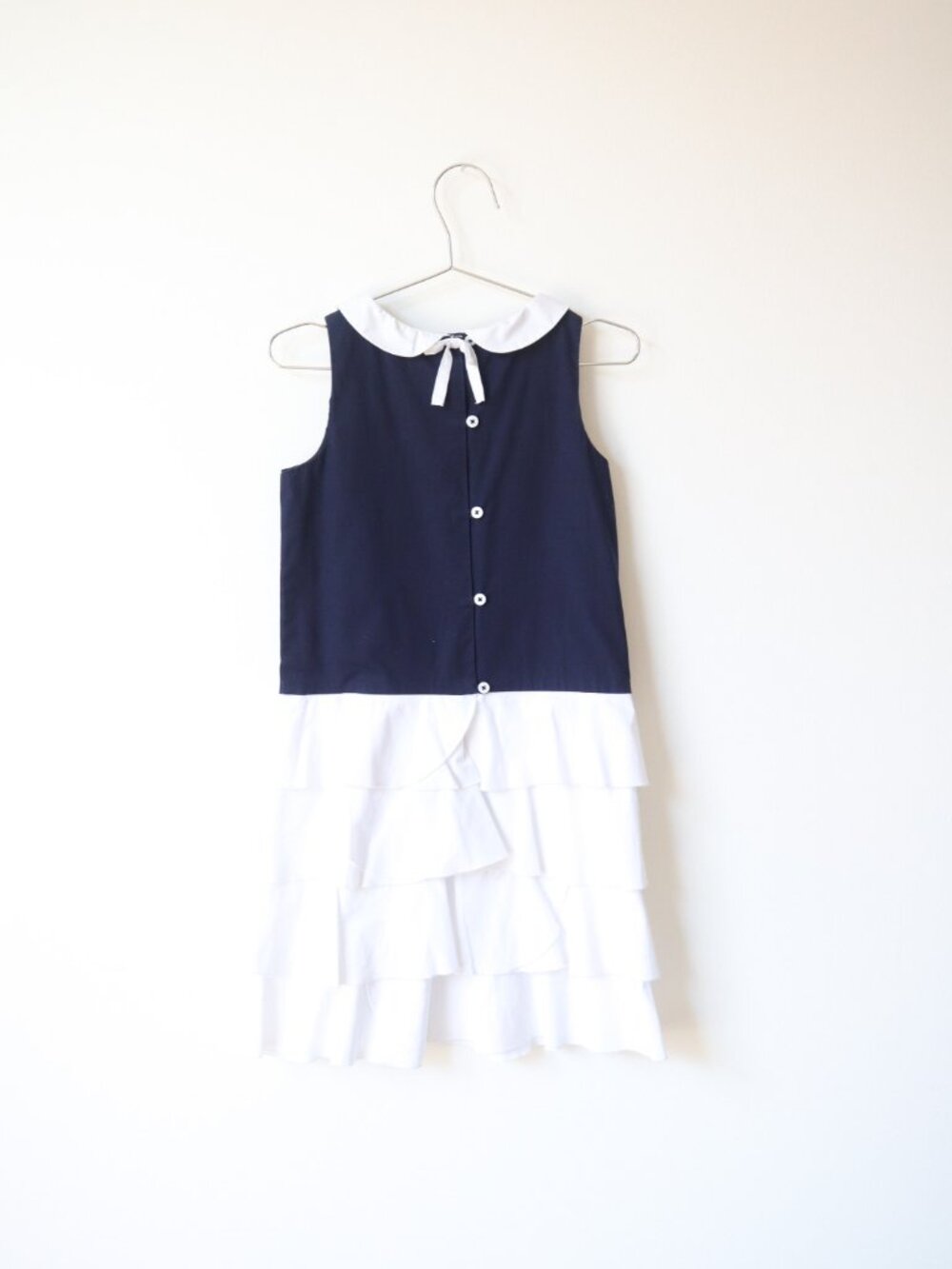 Pre-loved Jacadi Paris Navy White Classic Dress / 8Y